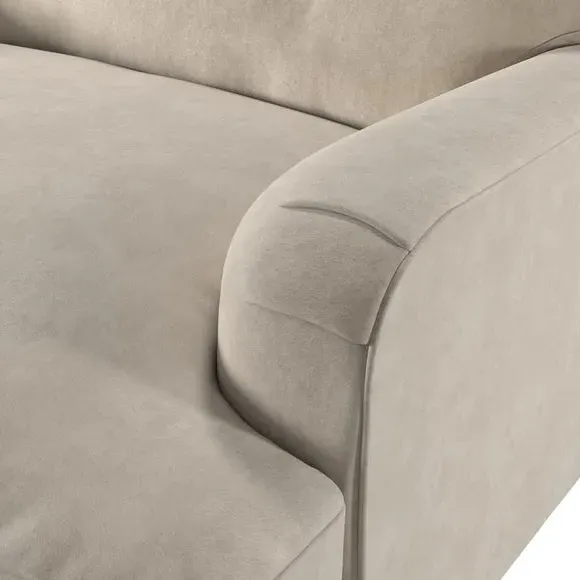 Snuggle Chair with Turned Legs - Sand, Velvet