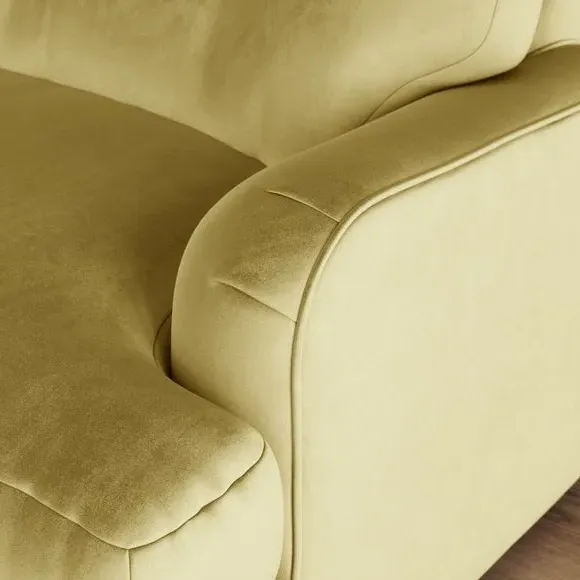 Snuggle Chair with Turned Legs - Yellow, Velvet