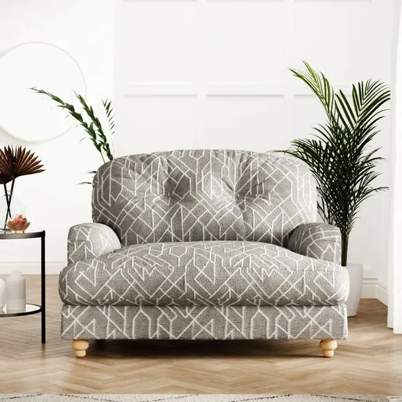 Snuggle Chair with Wooden Legs - Natural, Chenille