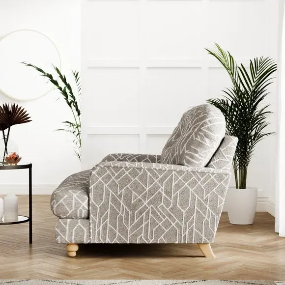 Snuggle Chair with Wooden Legs - Natural, Chenille