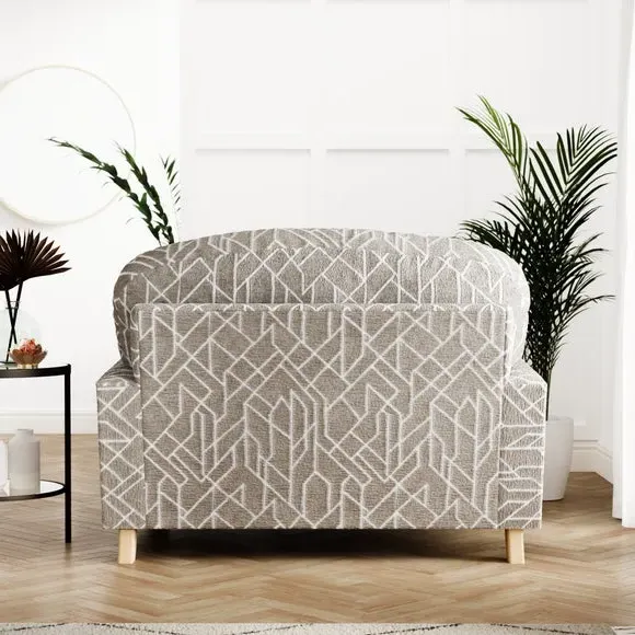 Snuggle Chair with Wooden Legs - Natural, Chenille