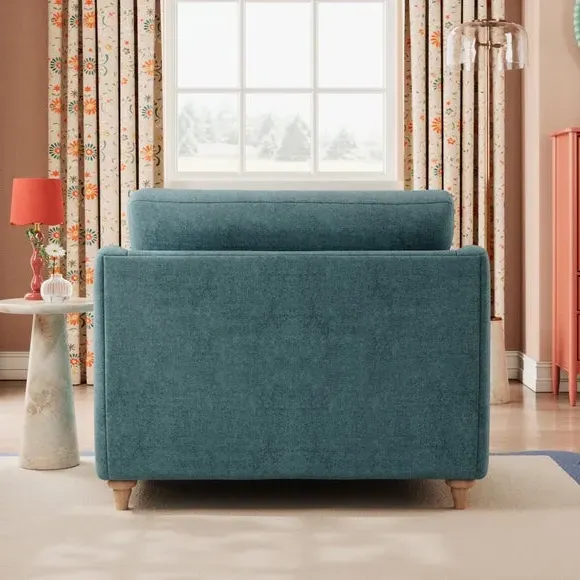 Snuggle Sofa with Curved Arms - Aqua, Chenille