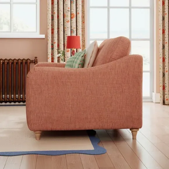 Snuggle Sofa with Curved Arms - Clay, Faux Linen