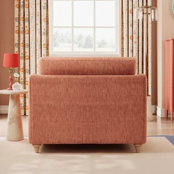 Snuggle Sofa with Curved Arms - Clay, Faux Linen