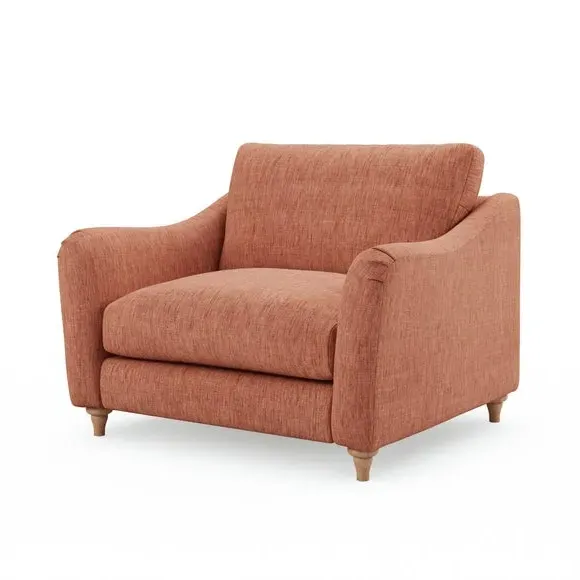 Snuggle Sofa with Curved Arms - Clay, Faux Linen