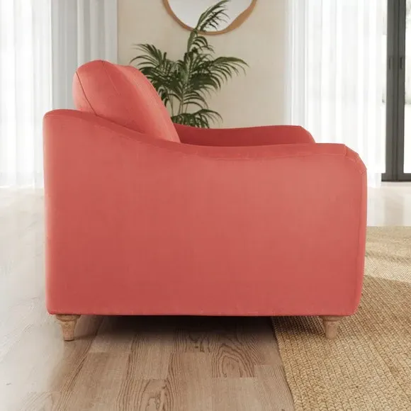 Snuggle Sofa with Curved Arms - Clay, Velvet