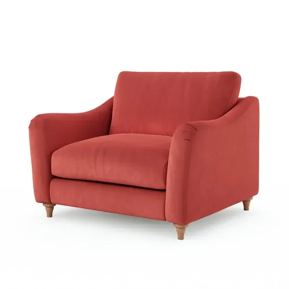 Snuggle Sofa with Curved Arms - Clay, Velvet