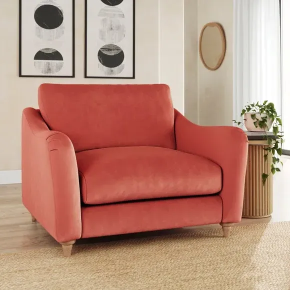 Snuggle Sofa with Curved Arms - Clay, Velvet