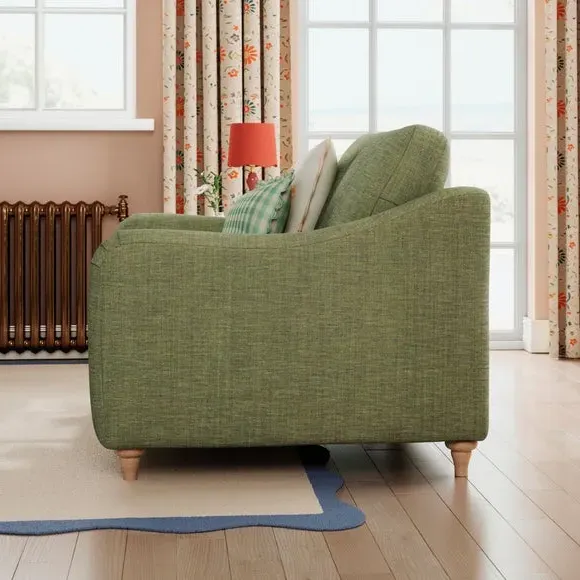 Snuggle Sofa with Curved Arms - Green, Faux Linen