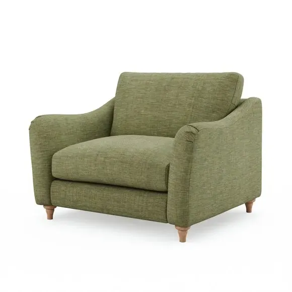 Snuggle Sofa with Curved Arms - Green, Faux Linen