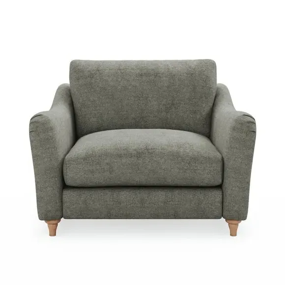 Snuggle Sofa with Curved Arms - Grey, Chenille