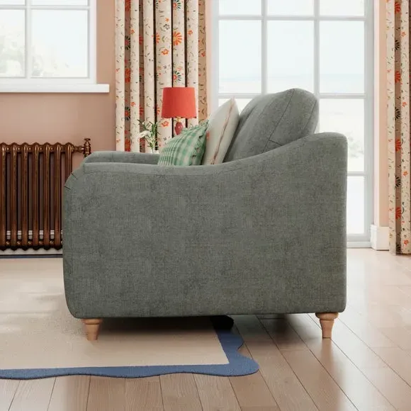 Snuggle Sofa with Curved Arms - Grey, Chenille