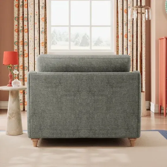 Snuggle Sofa with Curved Arms - Grey, Chenille