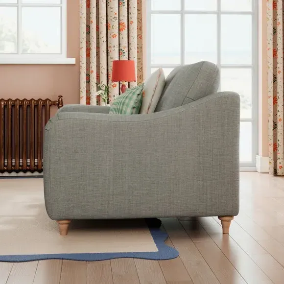 Snuggle Sofa with Curved Arms - Grey, Faux Linen