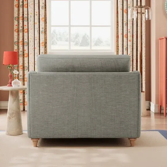 Snuggle Sofa with Curved Arms - Grey, Faux Linen