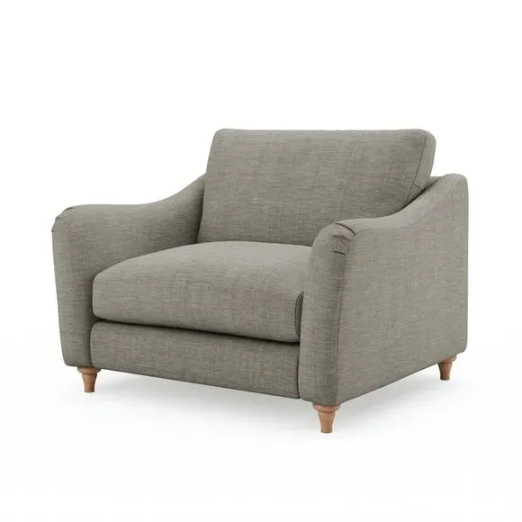 Snuggle Sofa with Curved Arms - Grey, Faux Linen