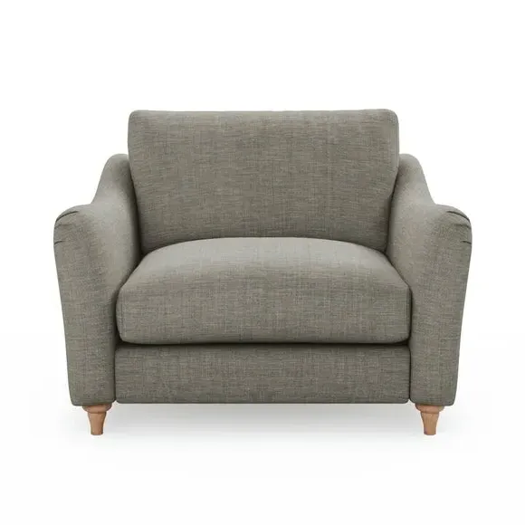 Snuggle Sofa with Curved Arms - Grey, Faux Linen