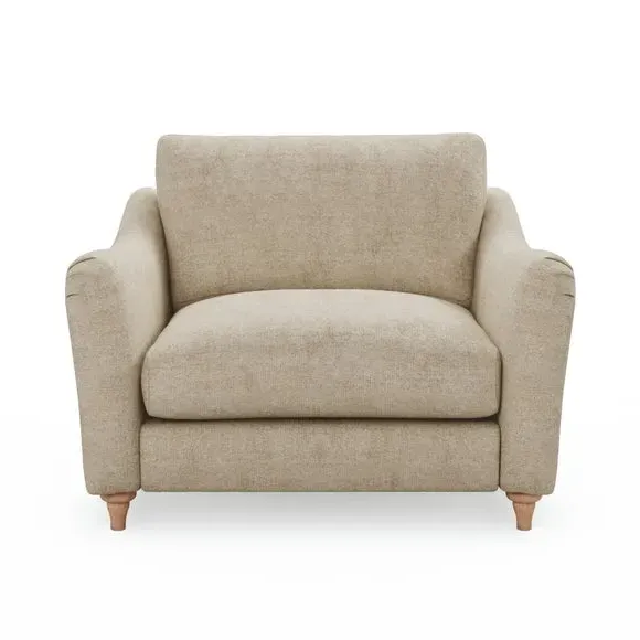 Snuggle Sofa with Curved Arms - Natural, Chenille