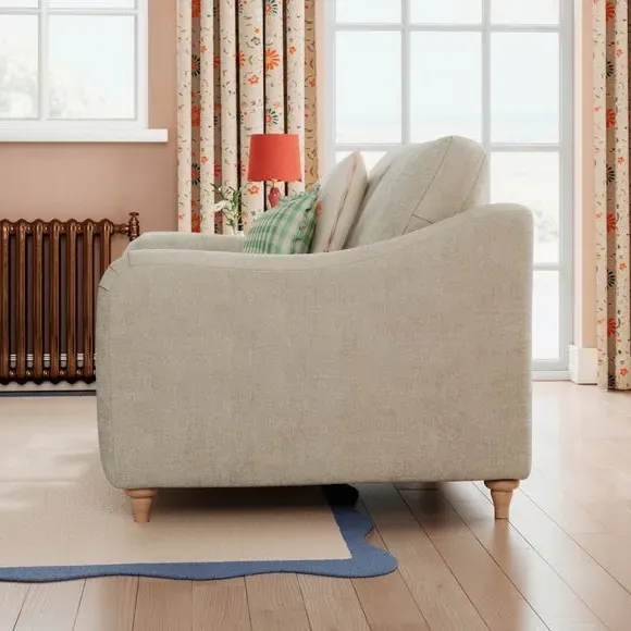 Snuggle Sofa with Curved Arms - Natural, Chenille