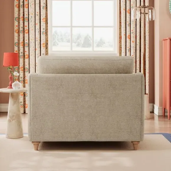Snuggle Sofa with Curved Arms - Natural, Chenille