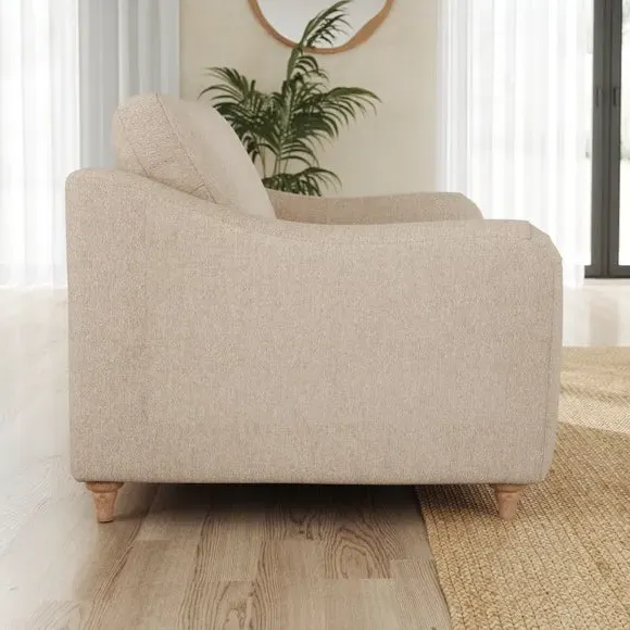 Snuggle Sofa with Curved Arms - Natural, Fabric