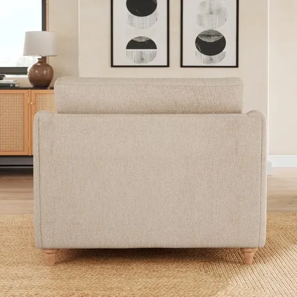 Snuggle Sofa with Curved Arms - Natural, Fabric