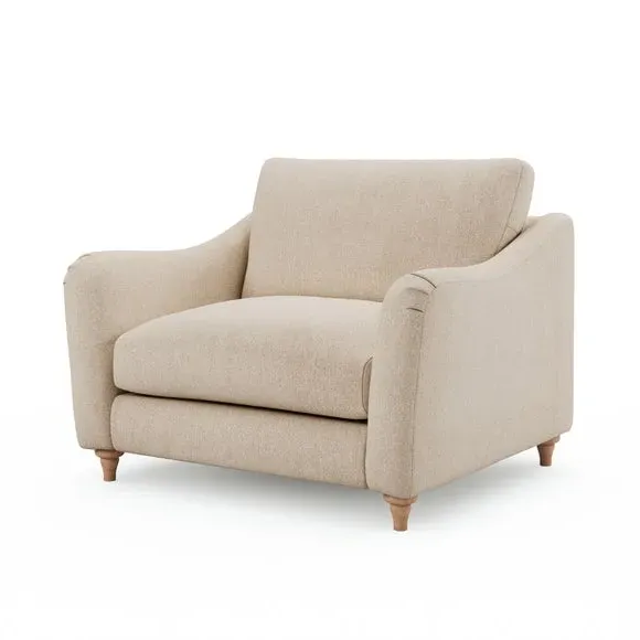 Snuggle Sofa with Curved Arms - Natural, Fabric