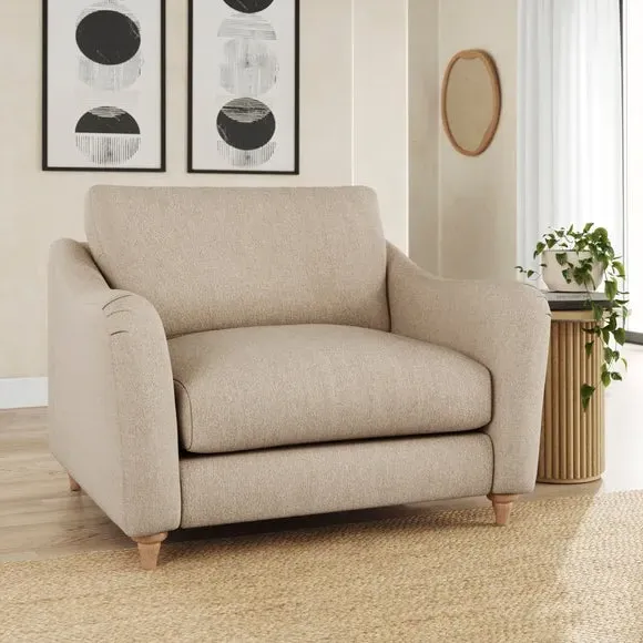 Snuggle Sofa with Curved Arms - Natural, Fabric