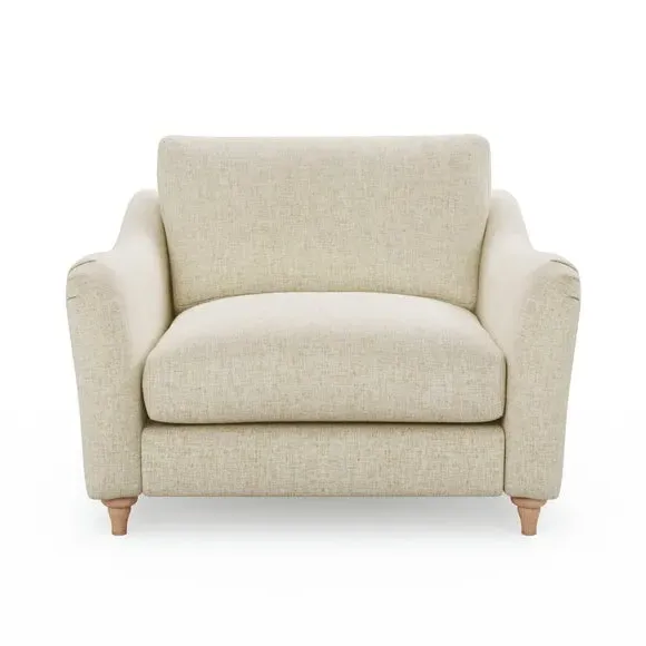 Snuggle Sofa with Curved Arms - Natural, Faux Linen