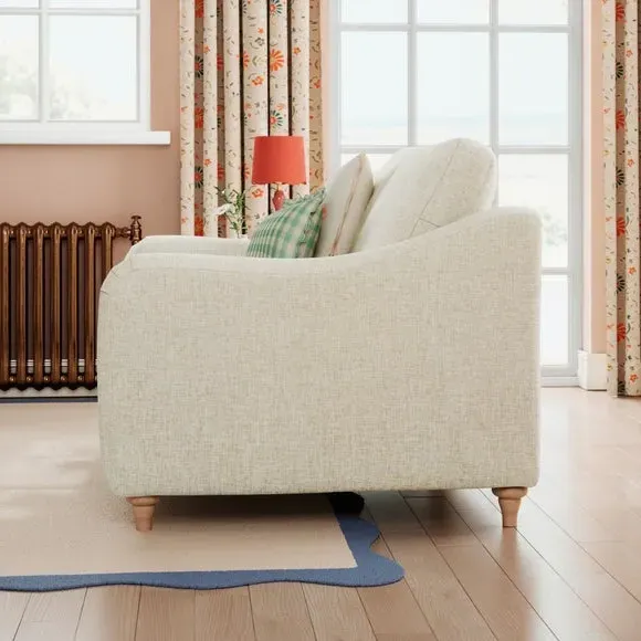 Snuggle Sofa with Curved Arms - Natural, Faux Linen