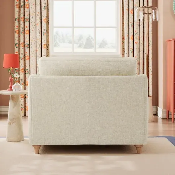 Snuggle Sofa with Curved Arms - Natural, Faux Linen