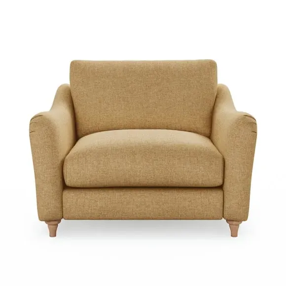 Snuggle Sofa with Curved Arms - Ochre, Faux Linen