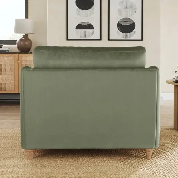 Snuggle Sofa with Curved Arms - Sage, Velvet