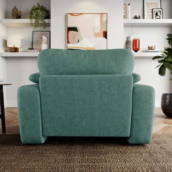 Snuggle Sofa with Feather Arms - Aqua, Chenille