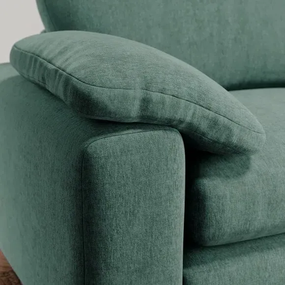 Snuggle Sofa with Feather Arms - Aqua, Chenille