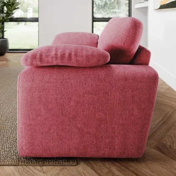 Snuggle Sofa with Feather Arms - Berry, Chenille