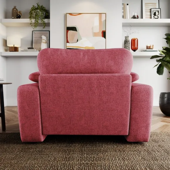 Snuggle Sofa with Feather Arms - Berry, Chenille