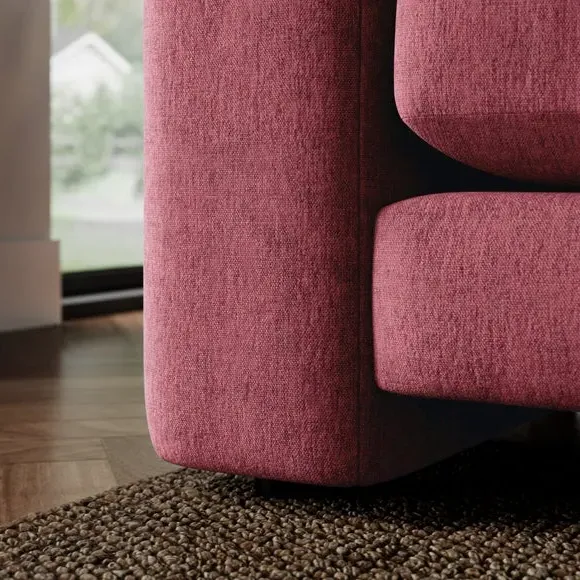Snuggle Sofa with Feather Arms - Berry, Chenille