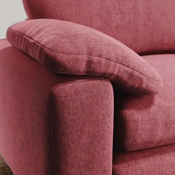 Snuggle Sofa with Feather Arms - Berry, Chenille