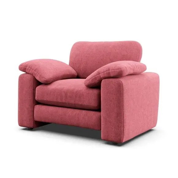 Snuggle Sofa with Feather Arms - Berry, Chenille
