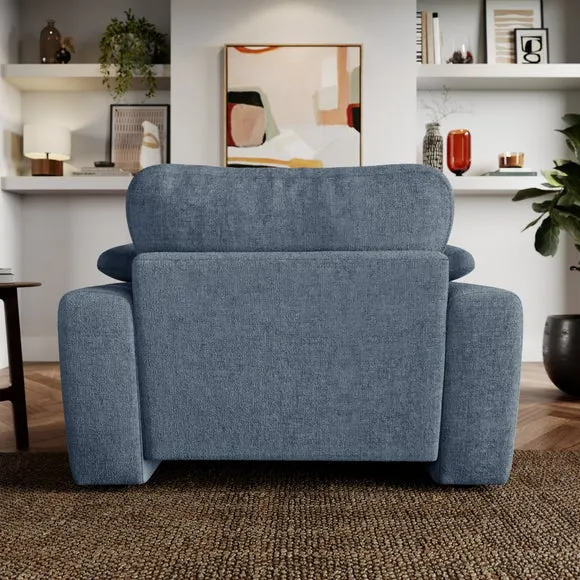 Snuggle Sofa with Feather Arms - Blue, Chenille