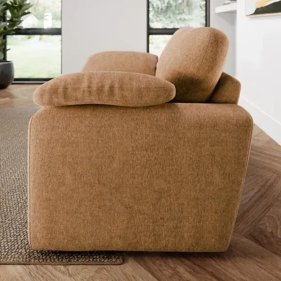 Snuggle Sofa with Feather Arms - Caramel, Chenille