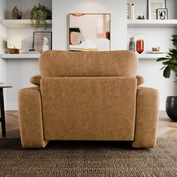 Snuggle Sofa with Feather Arms - Caramel, Chenille