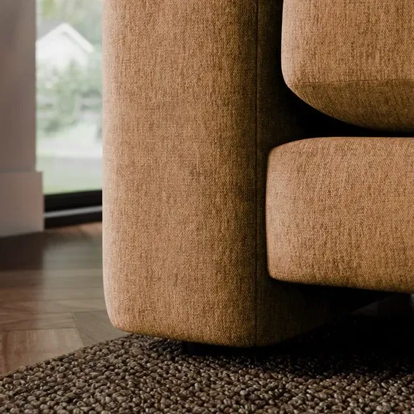 Snuggle Sofa with Feather Arms - Caramel, Chenille