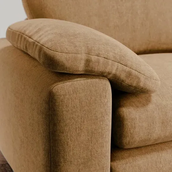 Snuggle Sofa with Feather Arms - Caramel, Chenille