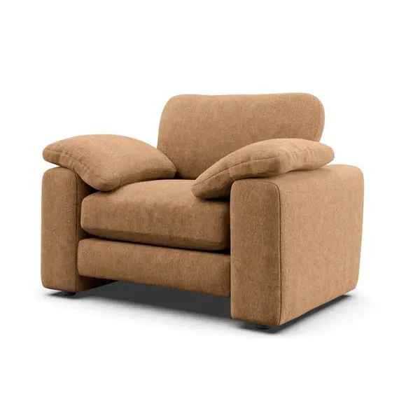 Snuggle Sofa with Feather Arms - Caramel, Chenille