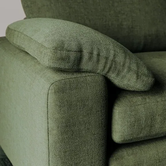 Snuggle Sofa with Feather Arms - Green, Chenille