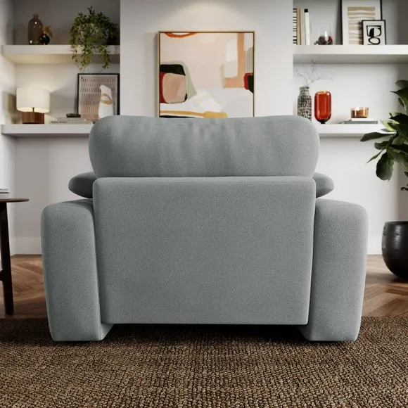 Snuggle Sofa with Feather Arms - Grey, Fabric