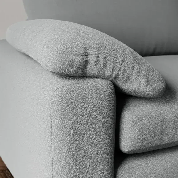 Snuggle Sofa with Feather Arms - Grey, Fabric