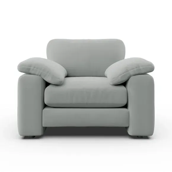 Snuggle Sofa with Feather Arms - Grey, Fabric